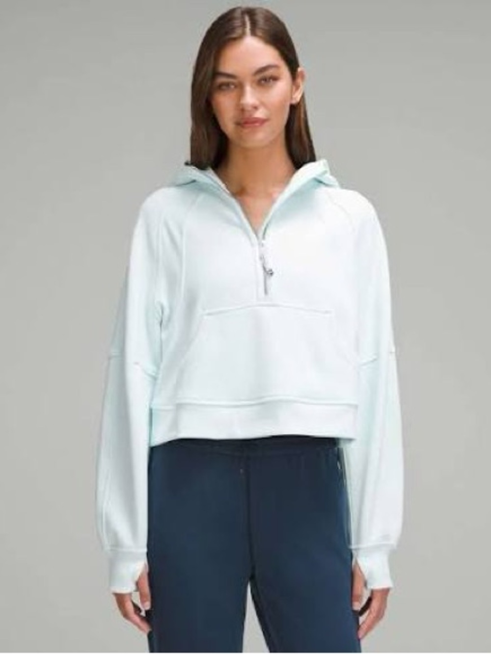 Lululemon Scuba Oversized Half Zip Hoodie Light Blue M/L